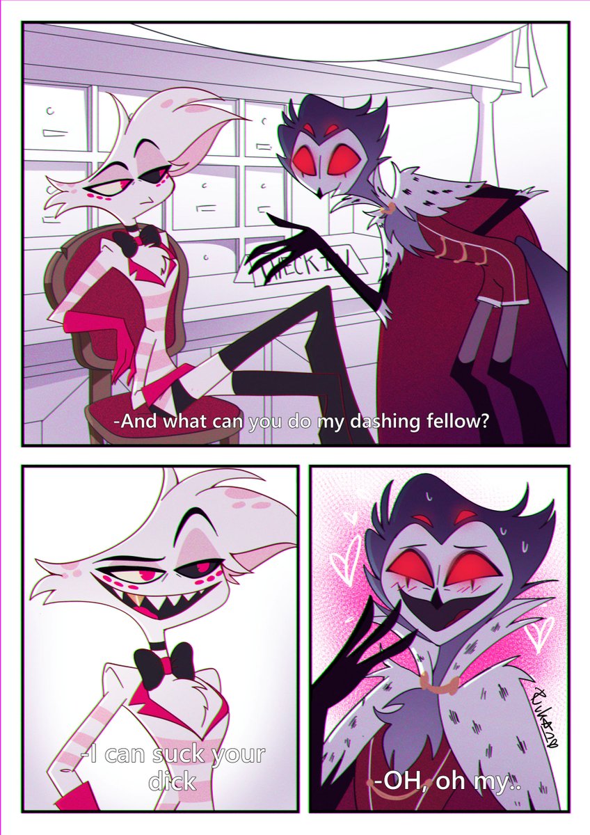 And thus, let the Hazbin Hotel/Helluva Boss crossover shenanigans commence 🙏with this art i started over a year ago hehe
what is Angel Dust x Stolas? StarDust?