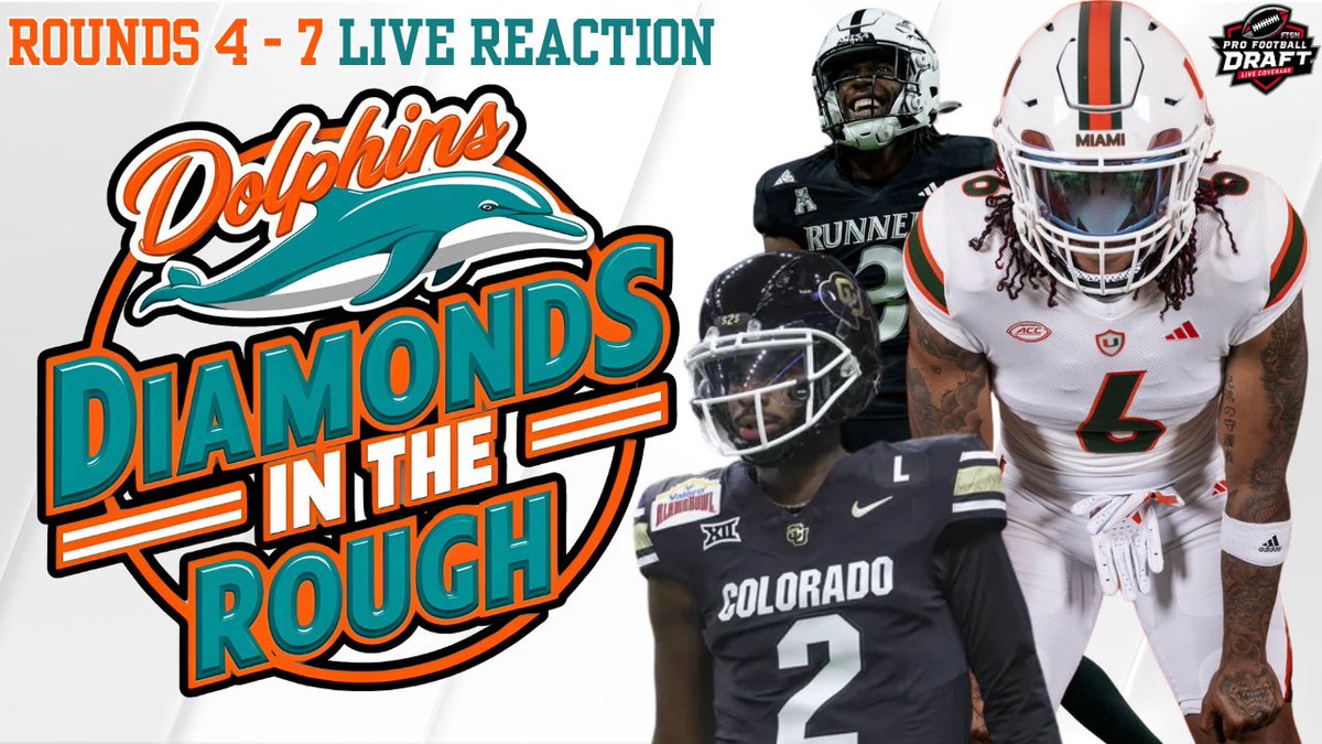 Fins Talk Sports Network (@finstalknetwork) on Twitter photo Good morning #Dolphins fans!
Day 3 of the #NFLDraft is here!
Our #NFLDraft2025 coverage sponsored by <a href="/Canes_Wear/">CanesWear</a> continues with <a href="/BobbyFinsTalk/">Bobby Fins Talk</a> & <a href="/Phins2winn/">“Fish Tank” Hank</a> at 12pm EST for the start of Round 4 & concludes with round 7!
<a href="/stevemolloy72/">Steve molloy</a> <a href="/305SportsNow/">William Padron</a> <a href="/FinStanza/">Evan</a> <a href="/Doll_Phan72/">Doll</a> Good morning #Dolphins fans!
Day 3 of the #NFLDraft is here!
Our #NFLDraft2025 coverage sponsored by <a href="/Canes_Wear/">CanesWear</a> continues with <a href="/BobbyFinsTalk/">Bobby Fins Talk</a> & <a href="/Phins2winn/">“Fish Tank” Hank</a> at 12pm EST for the start of Round 4 & concludes with round 7!
<a href="/stevemolloy72/">Steve molloy</a> <a href="/305SportsNow/">William Padron</a> <a href="/FinStanza/">Evan</a> <a href="/Doll_Phan72/">Doll</a>