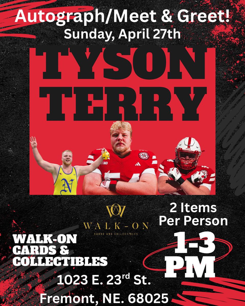Who’s ready to meet N get an autograph from <a href="/tyson_terryyy/">Tyson Terry🧨</a> tomorrow at <a href="/Walkon_Cards/">Walk-On Cards & Collectibles</a> in Fremont?!?!?