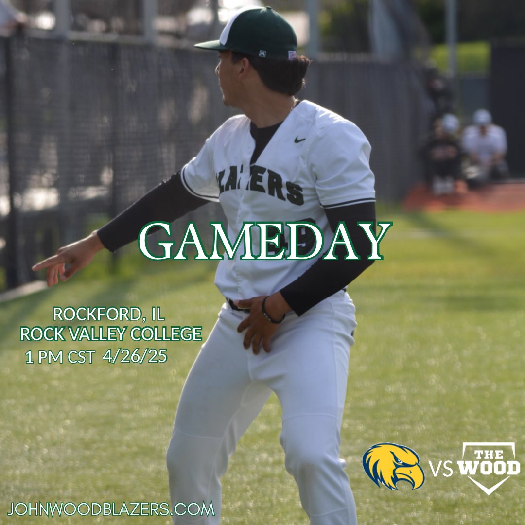 Blazer Game day! The boys are back on the road to start a four game series with Rock Valley College! 
🎥 - JohnWoodBaseball on YouTube
Live stats - John Wood CC on GC