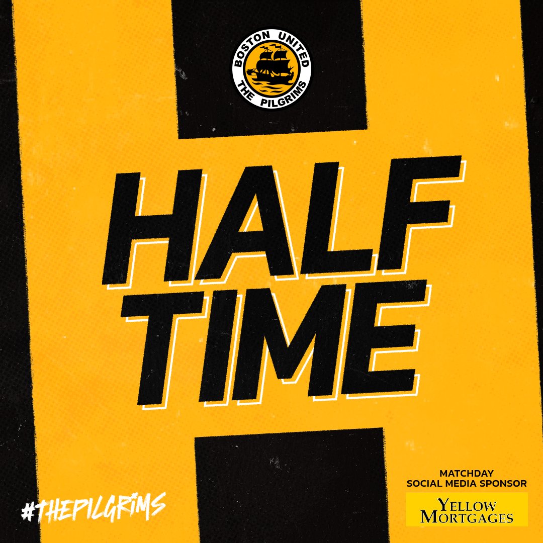 HALF-TIME: Boston United 2-1 Gateshead (Ward 10, Gale 35; Hannant 16).