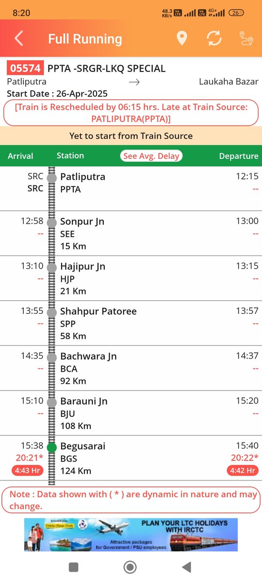 kukki84's tweet photo. @RailwaySeva Please allow train numbers 05574 to run on time. https://t.co/F1Va1FDQVF