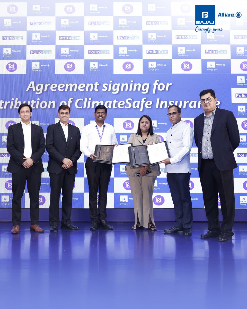 bajajgeneral's tweet photo. The forecast? 100% security! Today, we launched #ClimateSafe Insurance, a security solution against extreme weather.
Catch all the high-energy moments from the launch event!
#CaringlyYours #ForwardKaroCare #InsuranceKaAssurance #ClimateSafeProductLaunch #ClimateSafeInsurance
...(2/3)