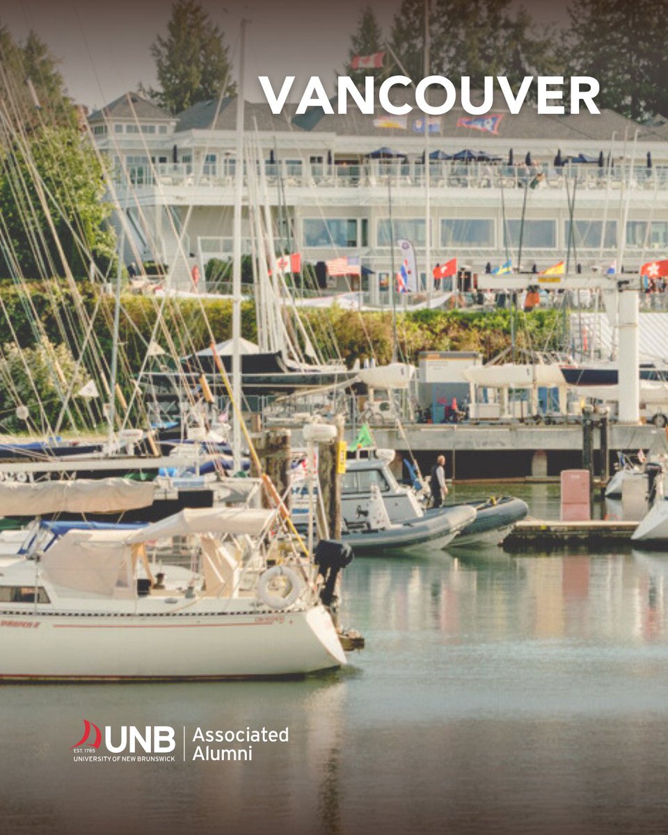 Will you be in Vancouver on May 21?

Join your fellow <a href="/UNB/">UNB</a> alumni for an evening of lively conversation at the Royal Vancouver Yacht Club, with special guests UNB President Paul Mazerolle and Associated Alumni Executive Director Michelle McNeil.
bit.ly/4ixSE1P