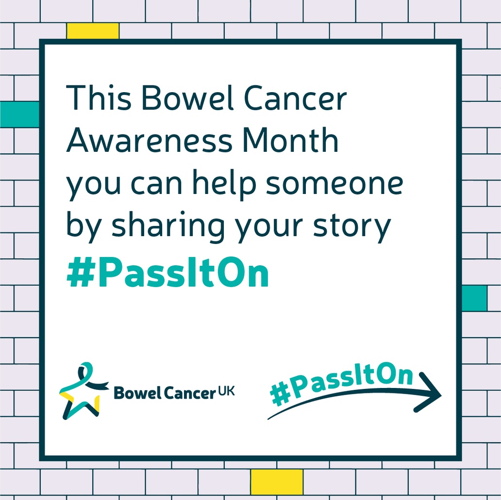 Medway NHS Foundation Trust (@medway_nhs_ft) on Twitter photo This #BowelCancerAwarenessMonth, you can help someone by sharing your story on <a href="/bowelcanceruk/">Bowel Cancer UK</a>’s story wall.
No matter if you've faced bowel cancer yourself or supported a loved one, your experience can make a difference.
Share your story here orlo.uk/qrIJG #PassItOn This #BowelCancerAwarenessMonth, you can help someone by sharing your story on <a href="/bowelcanceruk/">Bowel Cancer UK</a>’s story wall.
No matter if you've faced bowel cancer yourself or supported a loved one, your experience can make a difference.
Share your story here orlo.uk/qrIJG #PassItOn