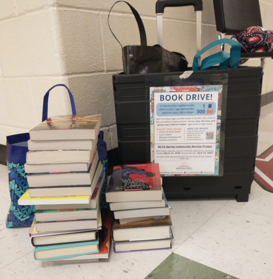 NCYO families collected 295 books for <a href="/PromisingPages/">Promising Pages - The Charlotte Area Book Bank!</a> . NCYO knows that early access to books, much like early access to music education, is vital to a child's development which is why we're so thankful to all of our NCYO families for making this book drive a stunning success.