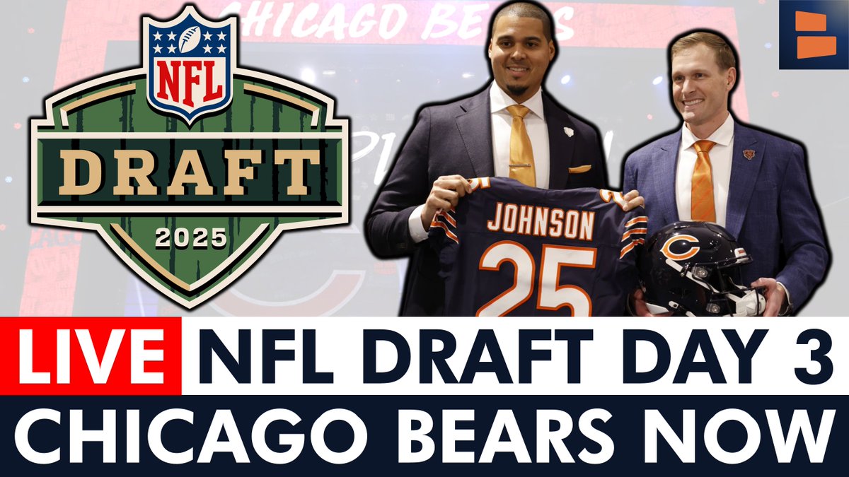 🚨LIVE: NFL Draft Day 3 | <a href="/ChatSports/">Chat Sports</a> 

Join <a href="/cullenbrown21/">CB</a> and I as we react to every pick for Rounds 4-7. Who will the Bears draft today?

Chicago has picks #109, #148 and #233

WATCH: youtube.com/live/3cSqBT_Js…

🐻⬇️