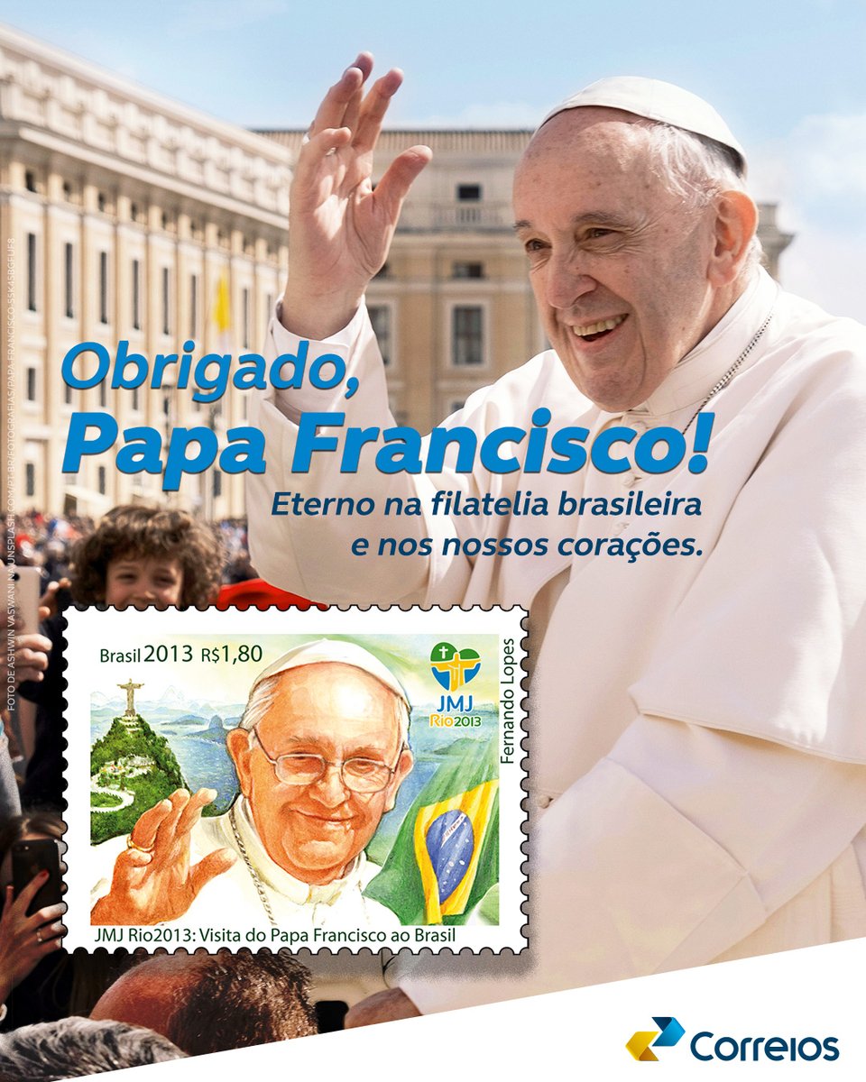 LulaoRei's tweet photo. Os Correios eternizaram o Papa Francisco! https://t.co/hWYJe2kfs9