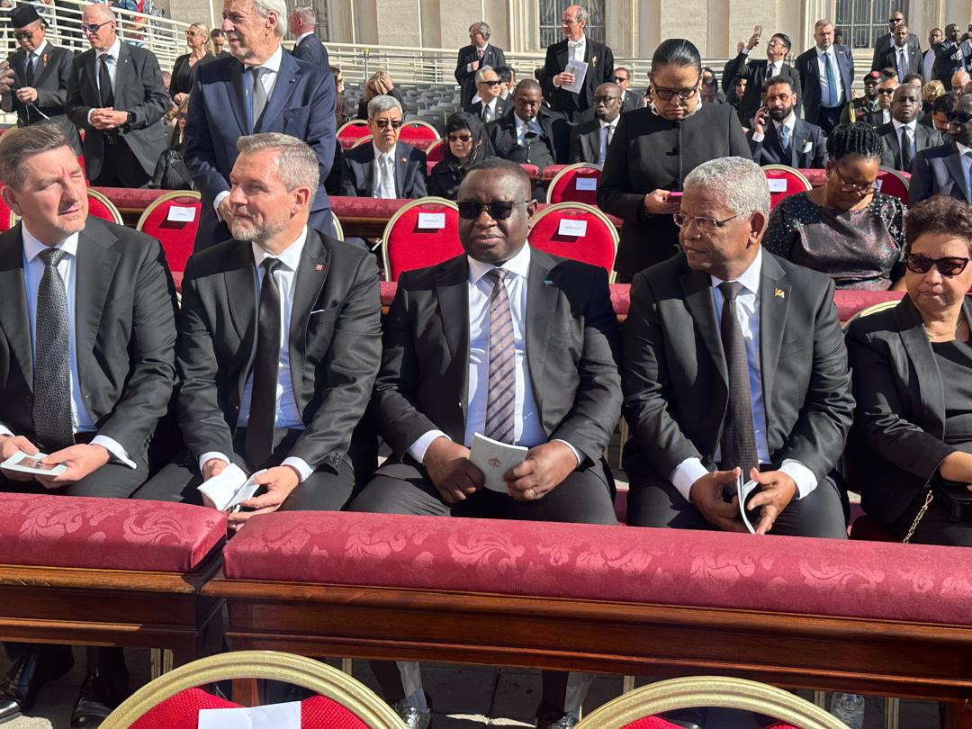 julius_maadabio's tweet photo. Today, in Rome, I joined world leaders to bid farewell to His Holiness Pope Francis—a beacon of humility, mercy, and unyielding hope. As a proud Catholic, I am deeply moved by his life dedicated to peace, justice, and love for all. 
May his spirit inspire us to build a kinder, more compassionate world.