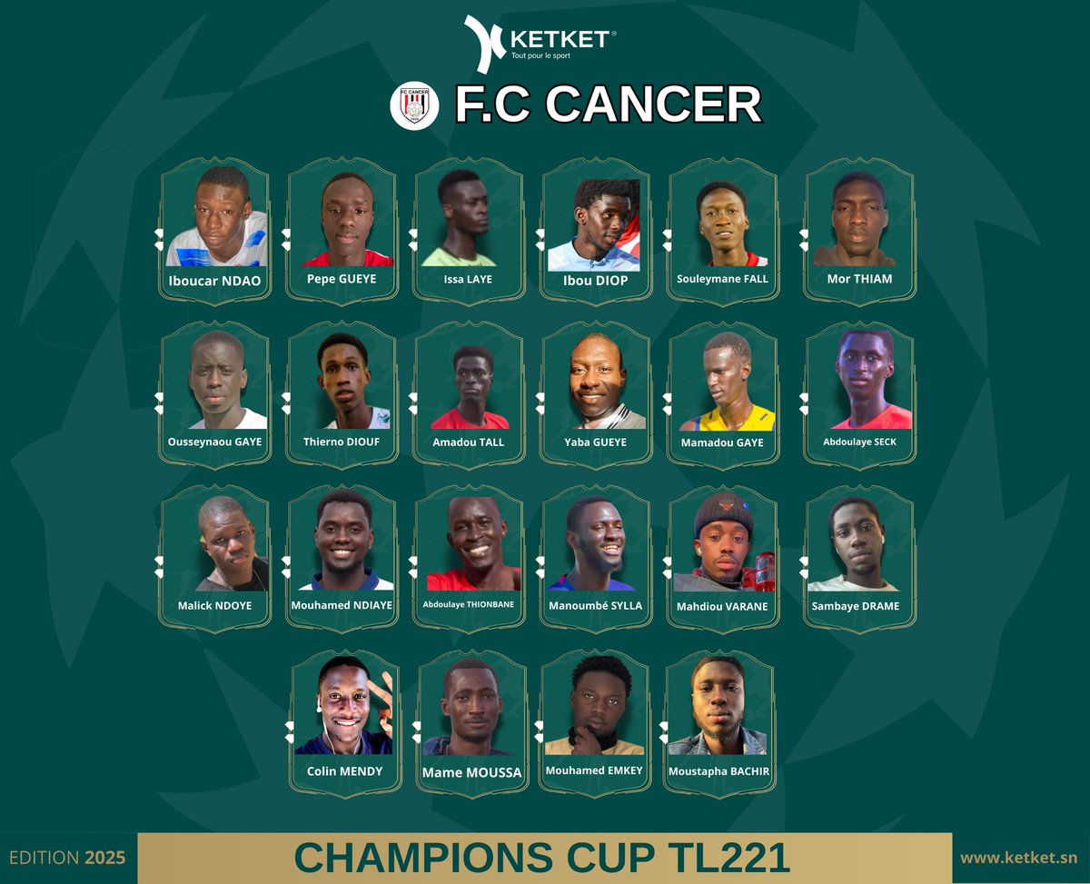 ketket_sn's tweet photo. ⚔️ @FC_Cancer EST PRÊT ! ⚔️
Les guerriers entrent en lice pour la @TournoiTl221 .
Toute l'équipe a soif de victoire !
#FCCancer #KETKET https://t.co/I592voS06i