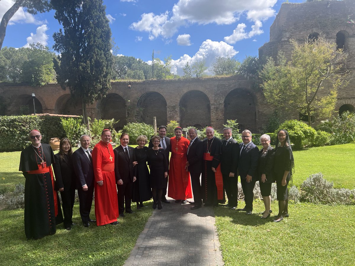 Our Canadian Delegation to Pope’s funeral with 4 of our 5 Canadian Cardinals. Our Ambassador to the Holy Sea ( Joyce Napier) residence is located in Vatican City - the Vatican City wall is in background