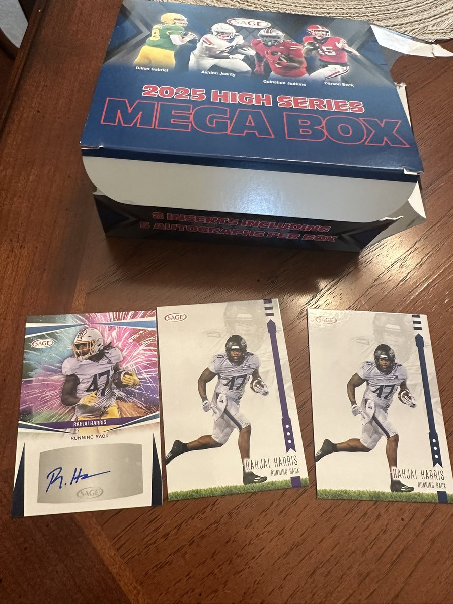 <a href="/icyy_rahjai/">Rahjai Harris (ICYY)</a> Picked this up in little Washington- have never seen sage before. Three of your cards, one autograph. Fun pull for a Pirate fan.
