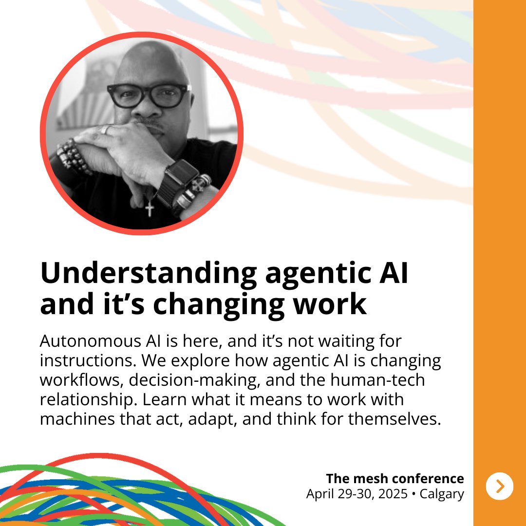 mesh conference (@meshcon) on Twitter photo π€ AI isnβt just following commands anymore β itβs making decisions.
Learn how Agentic AI is reshaping work with and Dave "Hurricane Dave" Smith, <a href="/canesrules/">Hurricane Dave</a>.
π April 30 | 1:40 PM | Pitch Stage, <a href="/PlatformCalgary/">Platform Calgary</a>
π loom.ly/_hdcnW0
#mesh #futureofwork #agenticai π€ AI isnβt just following commands anymore β itβs making decisions.
Learn how Agentic AI is reshaping work with and Dave "Hurricane Dave" Smith, <a href="/canesrules/">Hurricane Dave</a>.
π April 30 | 1:40 PM | Pitch Stage, <a href="/PlatformCalgary/">Platform Calgary</a>
π loom.ly/_hdcnW0
#mesh #futureofwork #agenticai