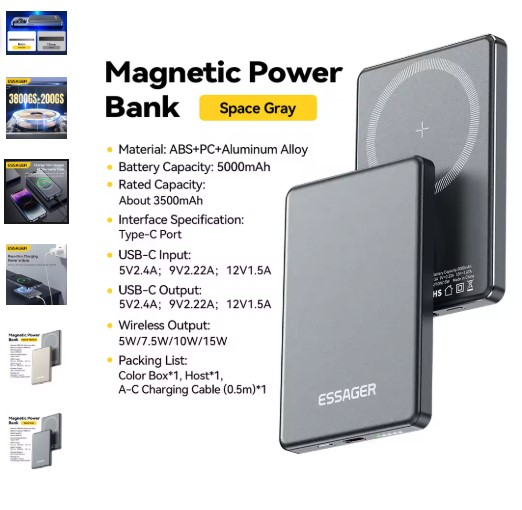 shopping_soma's tweet image. Get it here - s.click.aliexpress.com/e/_oDYz2AV
"Essager 20W Magnetic Wireless Power Bank – Ultra-Thin 5000mAh Fast Charger for iPhone 16/15/14/13!"
#WirelessPowerBank
#EssagerCharger
#MagSafeCharger
#FastChargingPower
#Aliexpress