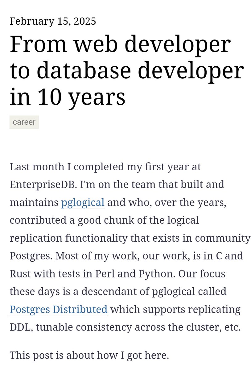minami (@minamisatokun) on Twitter photo My fav blog from <a href="/eatonphil/">Phil Eaton</a>
This kinda stuff motivates me to learn new things and try to see what I'm really interested in My fav blog from <a href="/eatonphil/">Phil Eaton</a>
This kinda stuff motivates me to learn new things and try to see what I'm really interested in