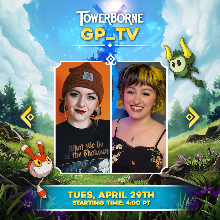Towerborne's tweet photo. @CohhCarnage At 4 PM PT, it's time for the delightful double-trouble combo of Mar and Maddie from @WatchGirlsPlay ! 

Tune in on April 29th at: https://t.co/L8LVaZYslc https://t.co/6egQf7222s