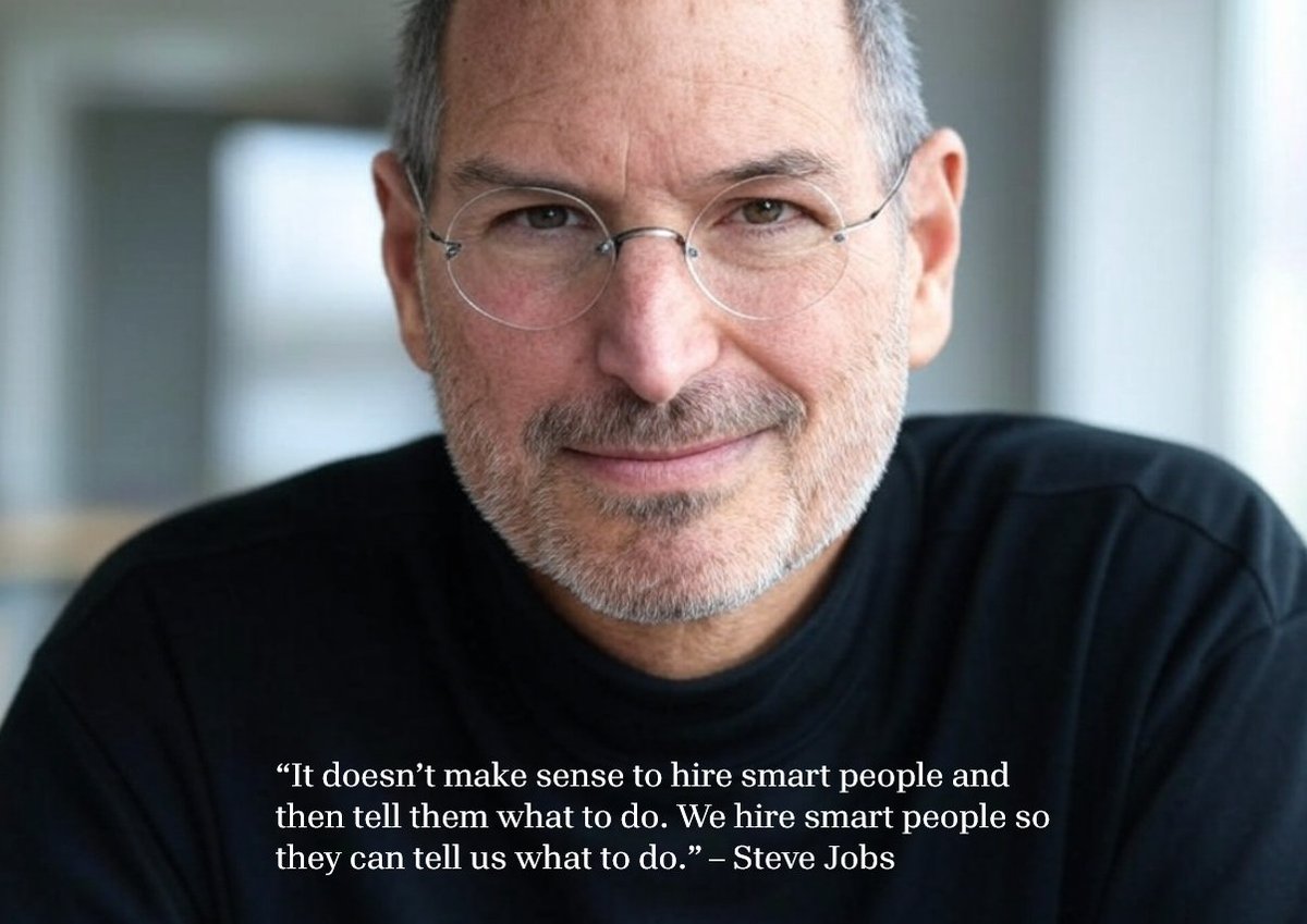 Thomas J. Dettling #DigitalTransformation (@thomas_dettling) on Twitter photo ⬛️ “It doesn’t make sense to hire smart people and then tell them what to do. We hire smart people so they can tell us what to do.” – Steve Jobs
A problem that occurs very often in companies. We have developed an onboarding program (Technology, XR | Digital, Culture Topics & ⬛️ “It doesn’t make sense to hire smart people and then tell them what to do. We hire smart people so they can tell us what to do.” – Steve Jobs
A problem that occurs very often in companies. We have developed an onboarding program (Technology, XR | Digital, Culture Topics &