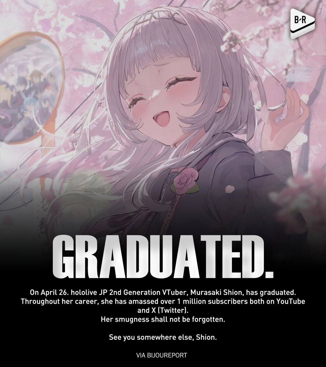 On this day, hololive VTuber Murasaki Shion has graduated.
