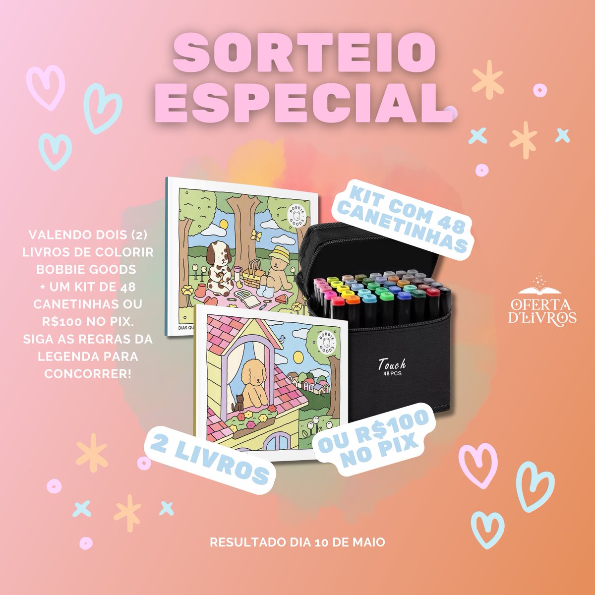 Oferta D'Livros (@ofertadlivros) on Twitter photo SORTEIO ESPECIAL! 🚨
Quer concorrer a dois (2) livros de colorir Bobbie Goods + um Kit de 48 canetinhas ou R$100 no Pix?
Basta seguir as regras:
— seguir <a href="/ofertadlivros/">Oferta D'Livros</a>.
— dar RT e like neste tweet.
— entrar em nosso canal: t.me//ofertadlivros
Apenas um ganhador.
📆 SORTEIO ESPECIAL! 🚨
Quer concorrer a dois (2) livros de colorir Bobbie Goods + um Kit de 48 canetinhas ou R$100 no Pix?
Basta seguir as regras:
— seguir <a href="/ofertadlivros/">Oferta D'Livros</a>.
— dar RT e like neste tweet.
— entrar em nosso canal: t.me//ofertadlivros
Apenas um ganhador.
📆
