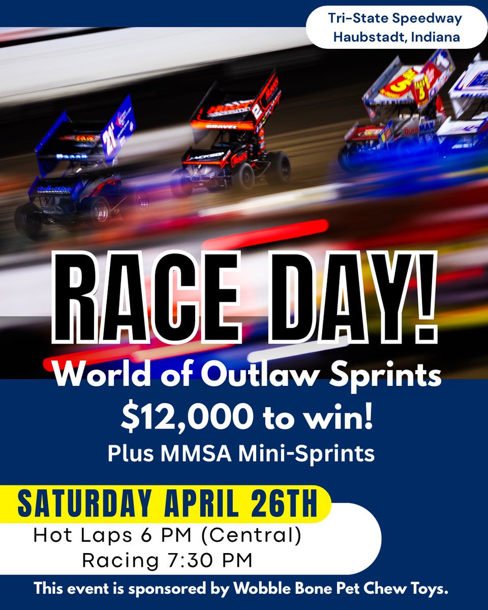 Season Opener tonight! 🏁
<a href="/WorldofOutlaws/">World of Outlaws</a>