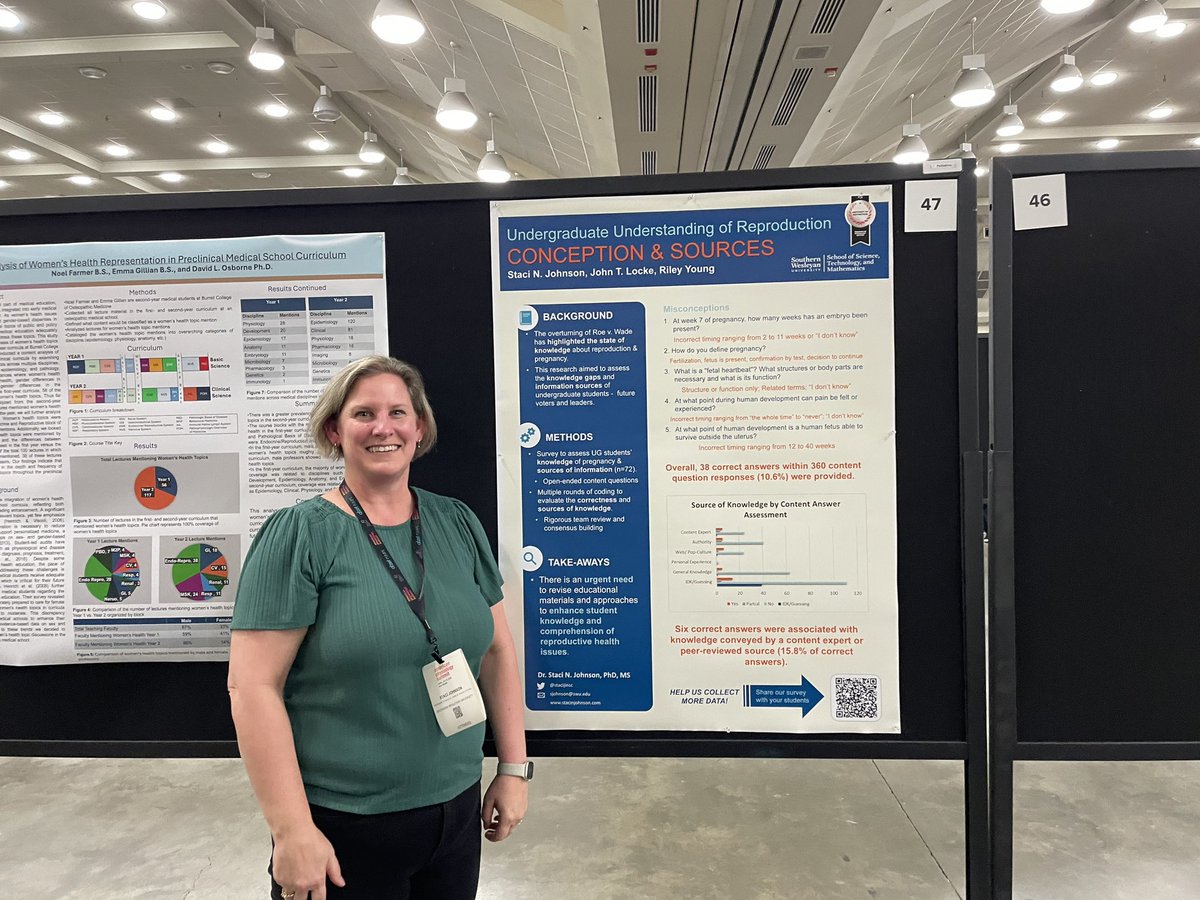 stacijinsc's tweet image. If you are at #APS2025 come see me this afternoon at poster 47. I’d love to share with you our findings about student misconceptions about pregnancy.
