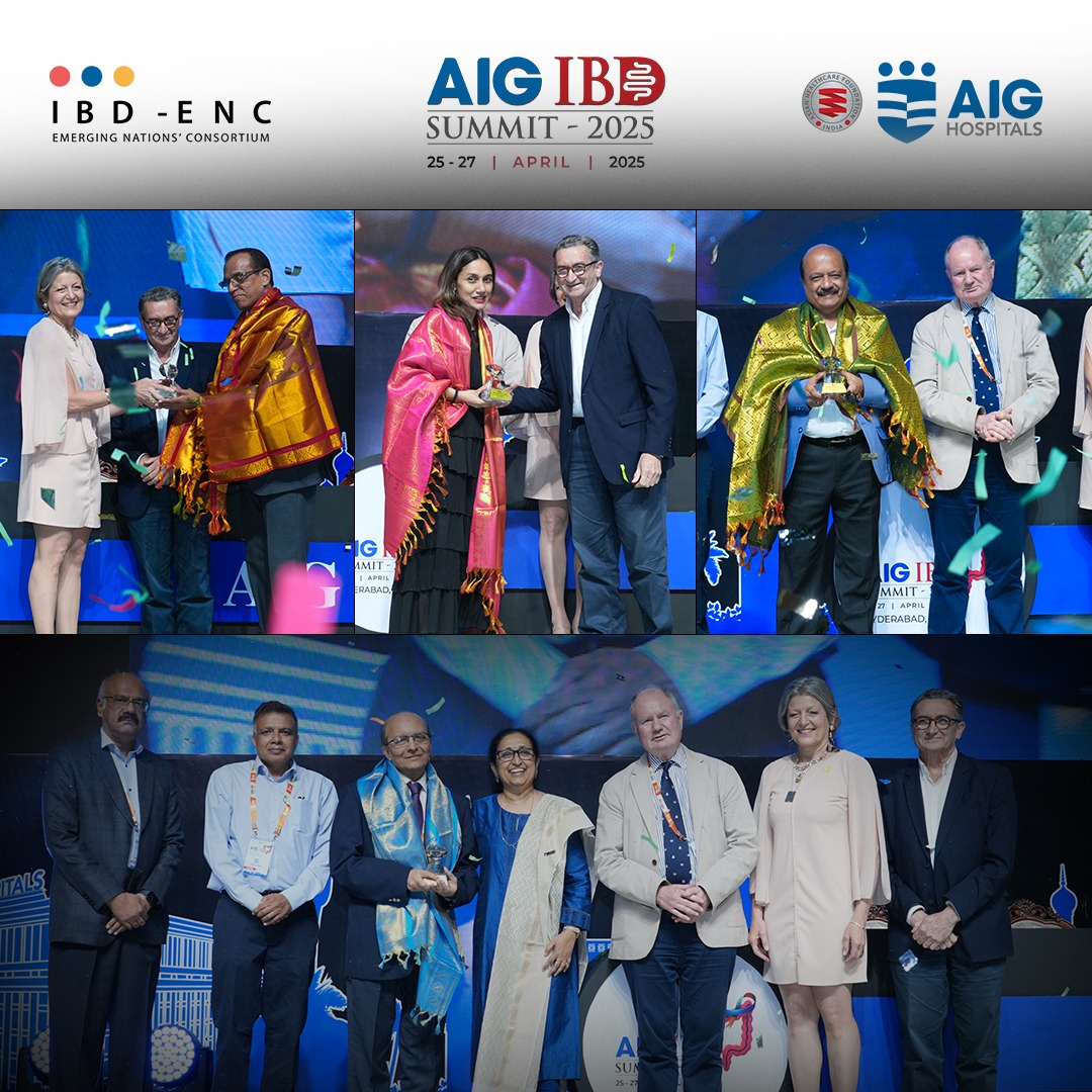 ibd_enc's tweet image. Day 2 of the AIG IBD Summit 2025 ended with the AIG Crystal Awards, honoring leaders and visionaries driving change in IBD care across India and the world. #AIGIBDSummit2025 #Gastroenterology #Hyderabad #MedicalConference