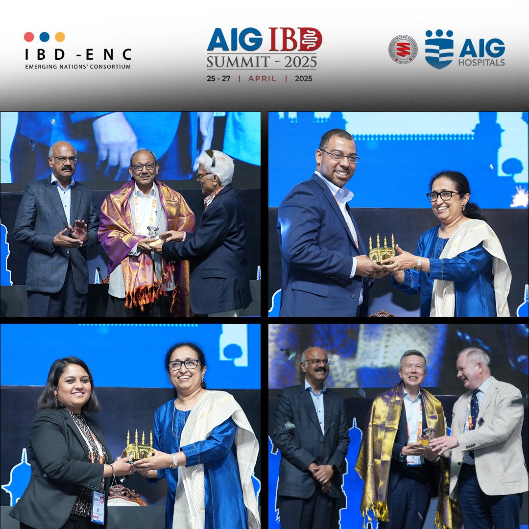 ibd_enc's tweet image. Day 2 of the AIG IBD Summit 2025 ended with the AIG Crystal Awards, honoring leaders and visionaries driving change in IBD care across India and the world. #AIGIBDSummit2025 #Gastroenterology #Hyderabad #MedicalConference