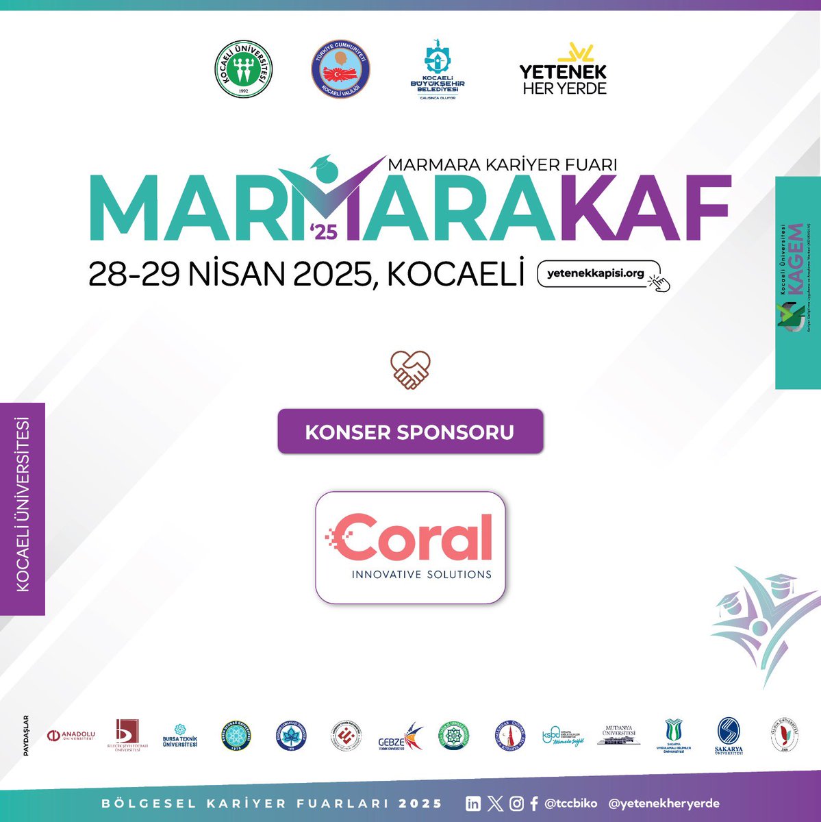 Konser Sponsorumuz… 🎖️🎖️🎖️

Avrupa'nın En Büyük Kariyer Fuarı, Marmara Kariyer Fuarı'na Konser Sponsoru olarak destek veren Coral Innovative Solutions‘a katkıları için teşekkür ediyoruz. 💫

#Marmarakaf
#KonserSponsoru