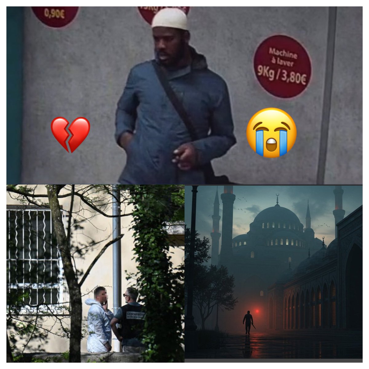 mondemuslims's tweet photo. Hier vendredi, Aboubakar, jeune Malien d'environ 22 ans, était venu tôt le matin pour faire le ménage à l'intérieur de la mosquée de la Grande Combe à https://t.co/cVm93M11jh était discret, généreux, toujours prêt à aider, et respecté de tous.
Mais ce matin-là, Aboubakar faisait plus qu'entretenir la mosquée : il partageait sa foi.
La victime, Aboubakar, était en train d'apprendre la prière à son meurtrier, qui avait simulé sa volonté de se convertir à l'Islam.
Dans un geste de confiance et de fraternité, Aboubakar lui montrait les gestes et les paroles de la prière, sans se douter de la trahison qui allait suivre.
C'est alors qu'il était en position de prosternation, dans l'acte le plus humble et le plus pur de la prière, qu'il a été sauvagement attaqué.
Son meurtrier, profitant de ce moment de vulnérabilité et de paix, a frappé sans pitié, laissant la communauté sous le choc et dans la douleur.
Aboubakar laisse derrière lui le souvenir d'un homme bon, d'un frère, d'un fils, d'un ami qui croyait en l'humanité, au partage et à la bonté.
Son geste d'enseigner la prière à celui qui allait lui ôter la vie témoigne de sa grandeur d'âme et de sa confiance en l'autre, même dans un monde parfois rongé par la haine.
Le meurtrier, inconnu des fidèles et des habitants du quartier, a été filmé par les caméras de vidéosurveillance. Après avoir agressé Aboubakar, il aurait utilisé son téléphone portable pour filmer la scène du crime, tout en proférant des insultes telles que: « ton dieu de merde ».

Son meurtrier a pris la fuite et il est activement recherché par les forces de l'ordre

Allah Akbar il est mort tragiquement mais dans ce drame ce fut un vendredi, en prosternation et en enseignant la prière Alhamdoulillah
Qu'Allah lui fasse miséricorde 🤲🏻🤲🏽🌹➡️