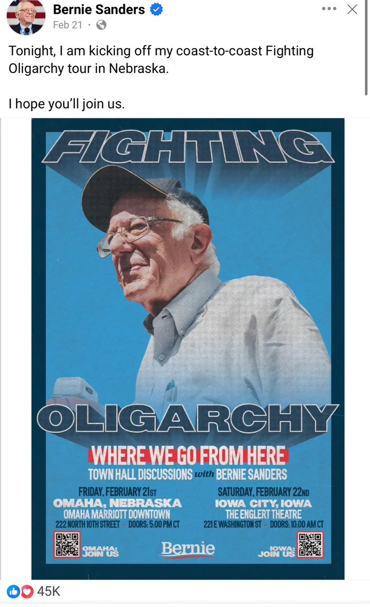 LauraLoomer's tweet image. 🚨 EXCLUSIVE🚨
Bernie Sanders @BernieSanders and @AOC spend almost a quarter of a million dollars on private jets for their “Fighting Oligarchy” tour, which began on February 21, 2025.
Many people believe @AOC is doing this tour so she can boost her national profile amid…