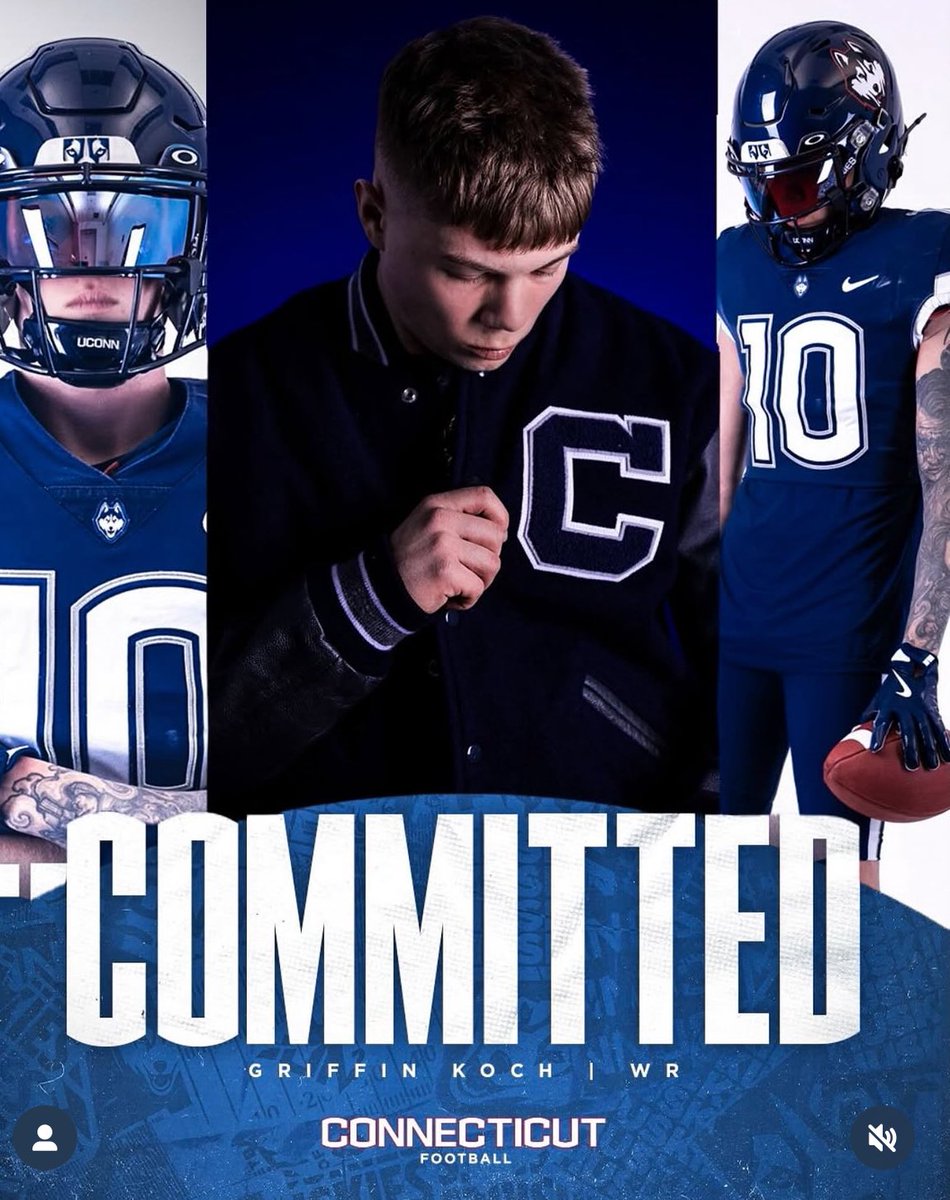 Congrats to 2021 NCHS grad Griffin Koch who announced his commitment to UCONN football! All that hard work and perseverance is paying off Griff—welcome home! #cthsfb