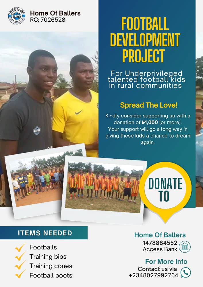 SoulLensMedia's tweet photo. Here are the details, to support the Football Development Project for underprivileged kids, you can make your donations to this account https://t.co/B0aFli42Vc