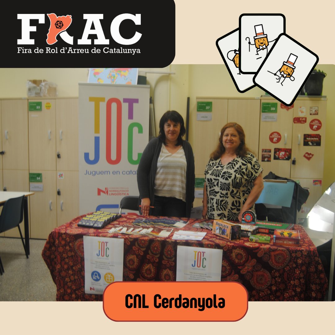 Aquesta #firarolcat tenim les companyes del <a href="/CNLVO3/">CNL Vallès Occidental Sud</a> amb diferents #jocsdetaula per a jugar en #catala! 

Podeu venir a gaudir del nostre espai de #ludoteca i descobrir el projecte #TotJoc aquesta tarda i durant tot el dia de demà! 

#FRAC25 #firarol