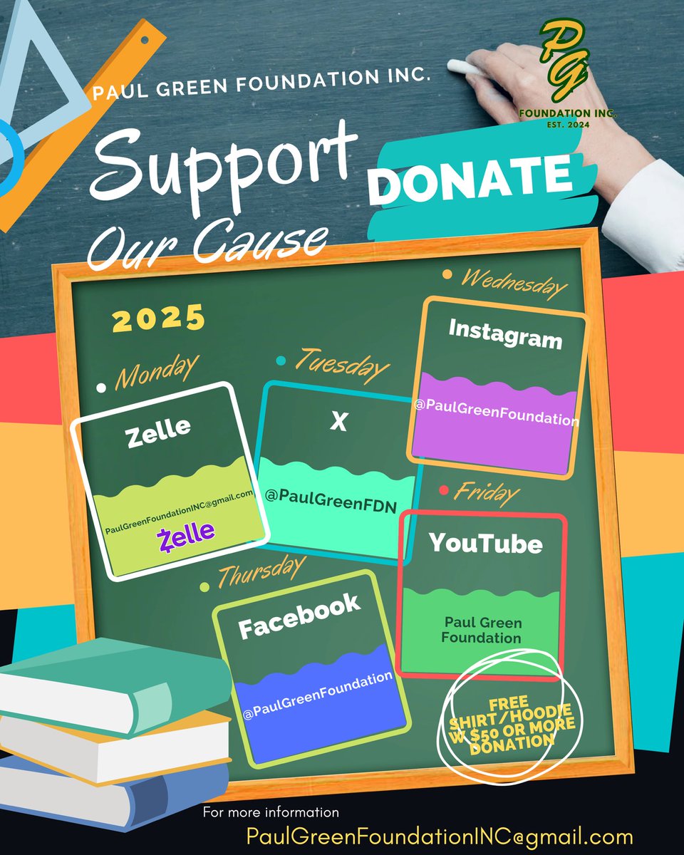 Paul Green Foundation (@paulgreenfdn) on Twitter photo Together, we can make a difference.
Your support helps Paul Green Foundation INC. continue our mission to create pathways to success for those who face Socioeconomic challenges. Every donation, big or small, changes lives.Donate via Zelle email: PaulGreenFoundationINC@gmail.com Together, we can make a difference.
Your support helps Paul Green Foundation INC. continue our mission to create pathways to success for those who face Socioeconomic challenges. Every donation, big or small, changes lives.Donate via Zelle email: PaulGreenFoundationINC@gmail.com