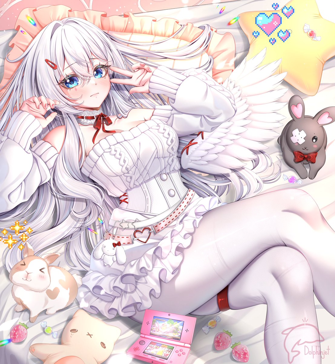 dolphin_jet's tweet image. Art for @reirairis 🐰

#vtuber