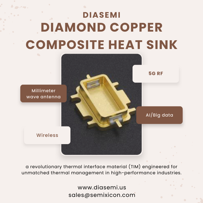 DiamondSemi's tweet photo. Introducing DIASEMI's DiaCu Diamond-Copper Composite: The Ultimate Thermal Interface Material for Advanced Applications
https://t.co/uA2KnswaVF
sales@semixicon.com
#Copperdiamondcomposite #diamondcoppercomposite #thermalmanagement #heatdissipation #thermalinterfacematerial #TIM https://t.co/ywytvrULhg