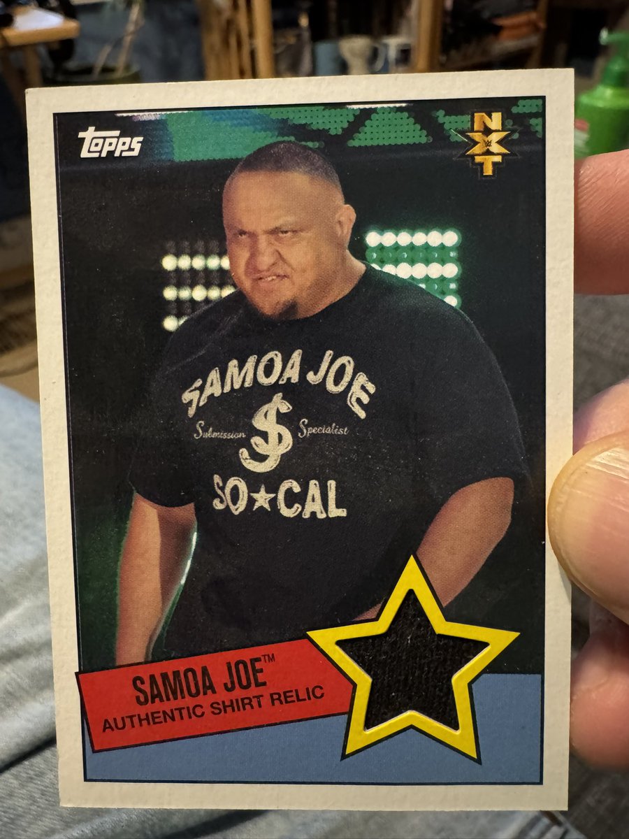 Bought a lot of cards at a craft fair. This one happened to be in it, so far def my favorite! <a href="/SamoaJoe/">Samoa Joe</a>