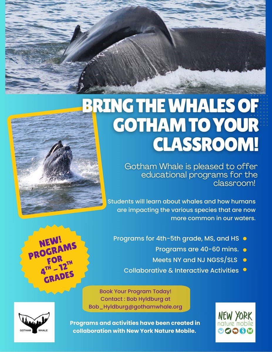 BHyldburg's tweet image. Gotham Whale and New York Nature Mobile are bringing whales to the classrooms. @gothamwhale @NatureMobile @nature_org @AMAZlNGNATURE @nature Thanks for your generous support gothamwhale.org #donate #membership #sponsorship #friendship