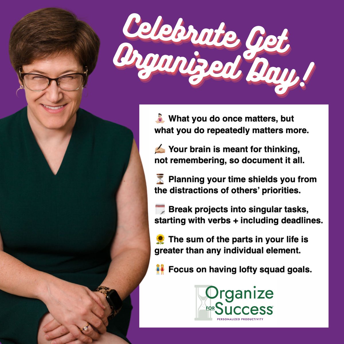 Org4Success's tweet image. With today&apos;s National Get Organized Day, it&apos;s time to declutter and add order to our to-do lists, homes, offices and lives. Research shows that organization increases mental clarity, saves time and boosts happiness, restfulness as well as fulfillment.