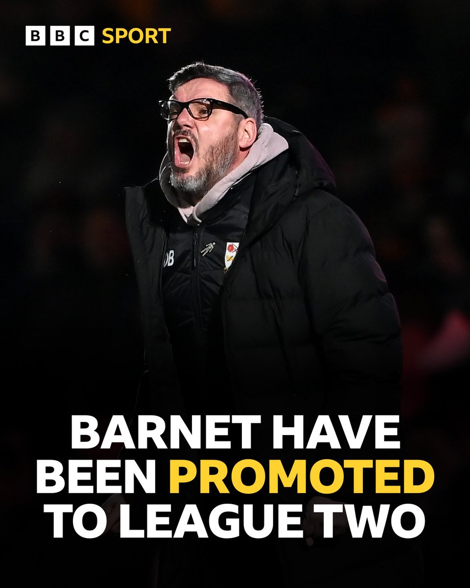 🚨 BARNET ARE NATIONAL LEAGUE CHAMPIONS! 🏆

They have been promoted to League Two for the first time since 2018! 📈

#BBCFootball #BarnetFC