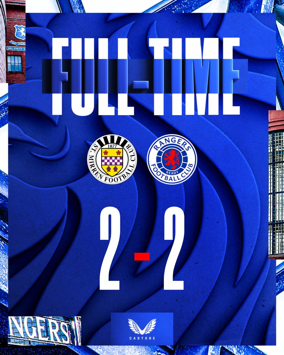 RangersFC's tweet photo. Full-Time against St Mirren.

St Mirren 2-2 Rangers https://t.co/lSxeMmvN5A