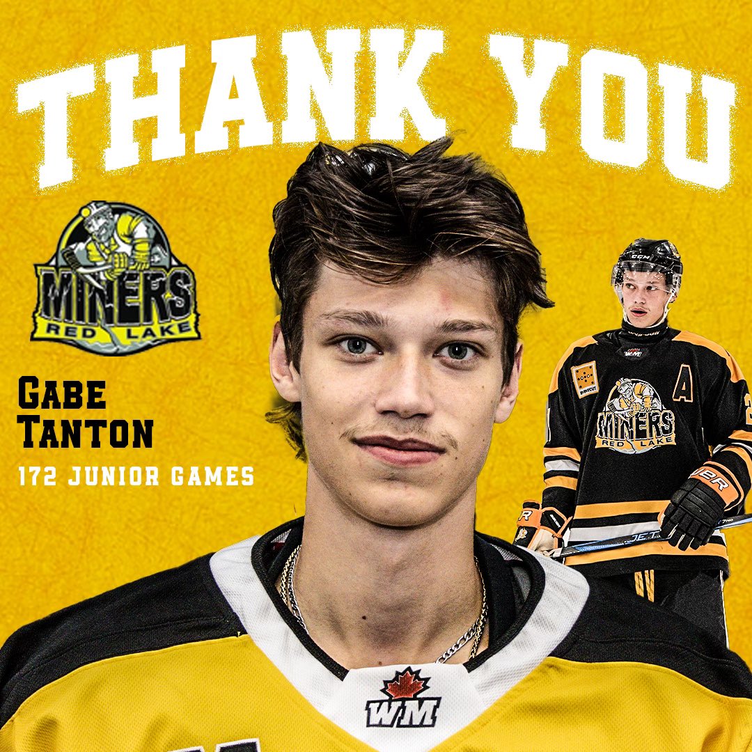 20 💣 | Gabe Tanton played 172 career junior hockey games over 4 seasons. 

Of those 172, 83 regular season and 25 playoff games were with the Miners. 

Tanton was awarded the Miners 24-25 Most Sportsmanlike player. 

Thank you, Gabe!

#MinerFamily | #TheHardWay ⚫️⚒️🟡