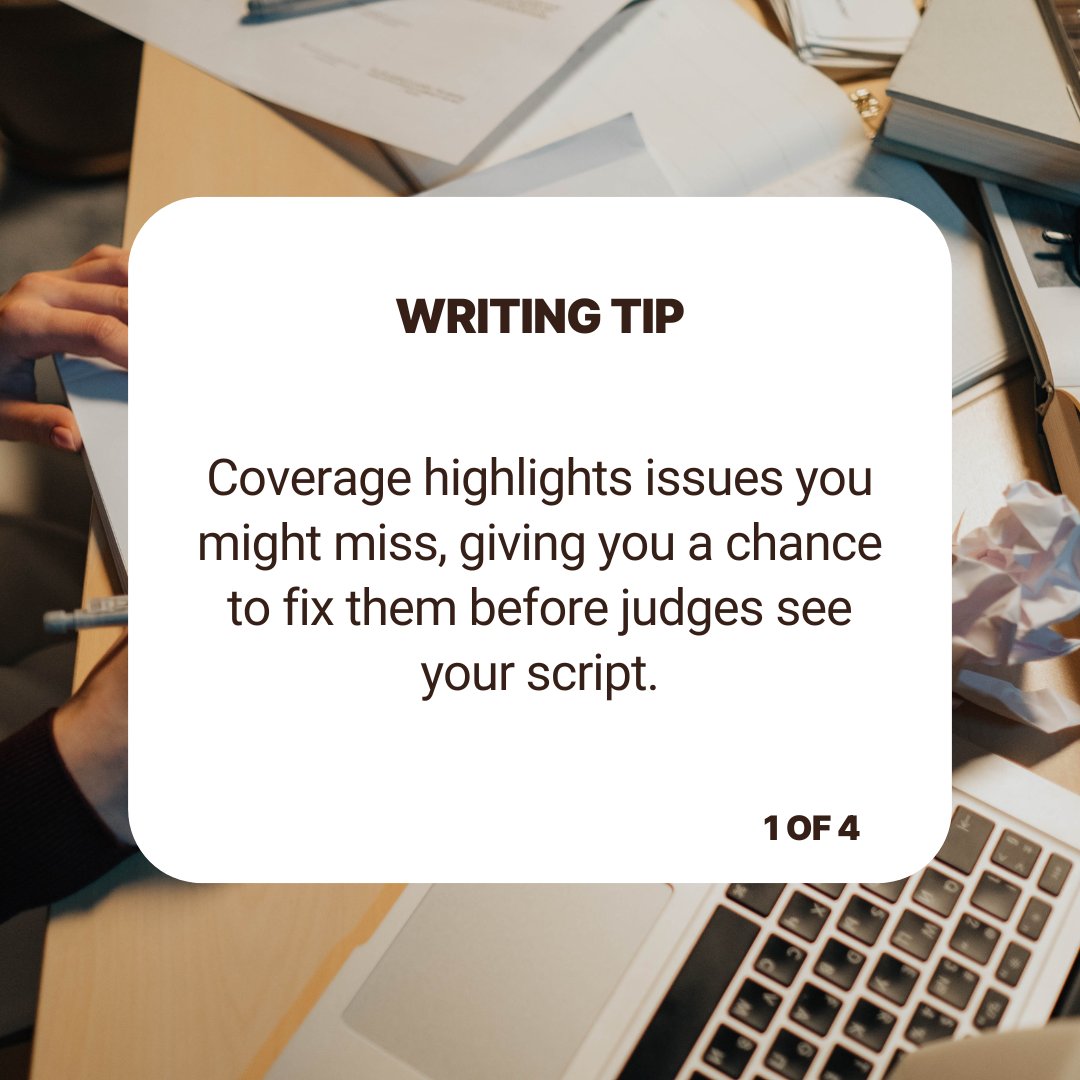ShoreScripts's tweet photo. Before you hit submit on your contest entry, getting professional #scriptcoverage can make all the difference! Fresh eyes will spot weaknesses you might miss, highlight ways to strengthen your story, and give you an industry perspective on what works, and what doesn’t. https://t.co/hvMt6Lut5h