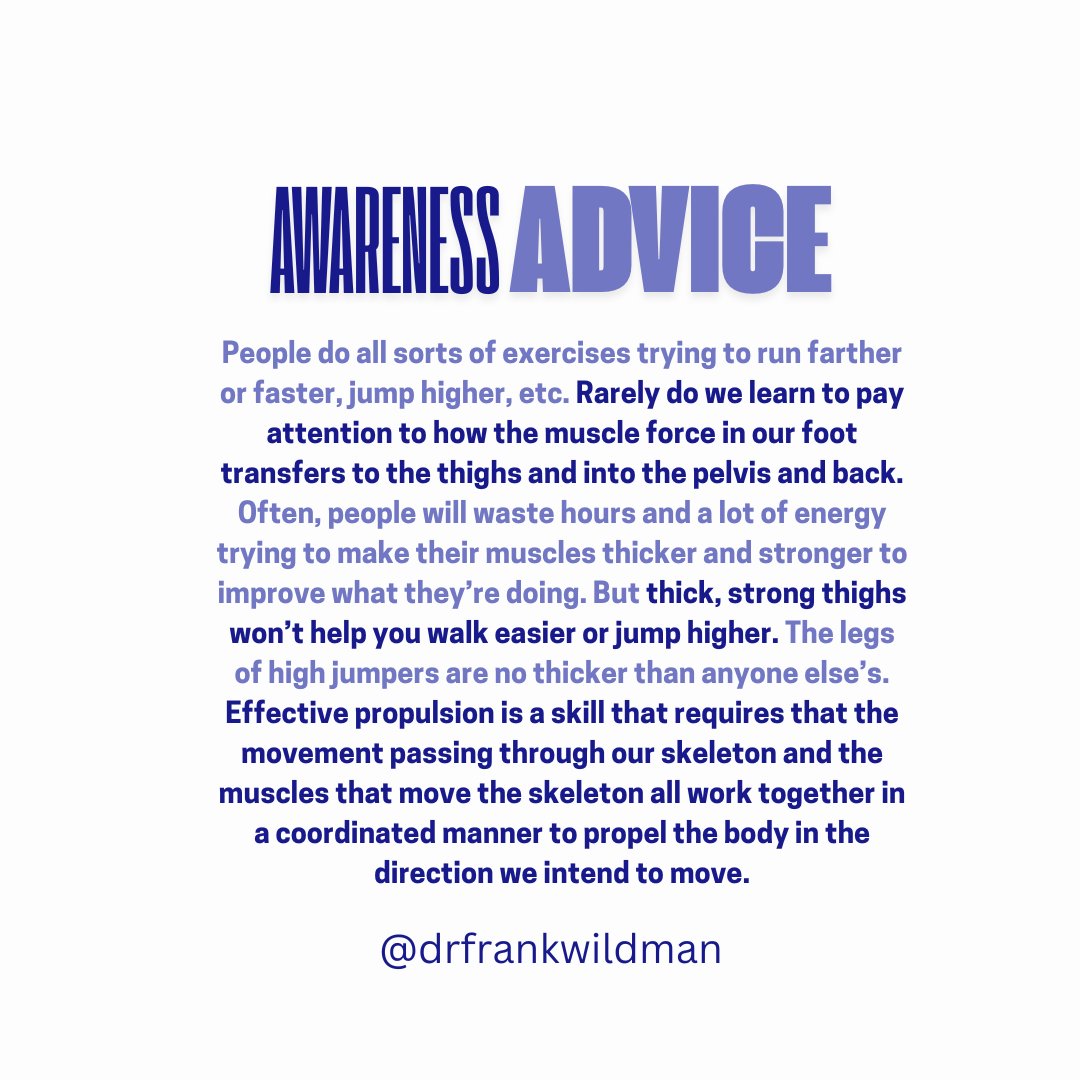 drfrankwildman's tweet photo. 🦶 From Feet to Flight
It’s not about thick thighs or brute force—it’s about coordination.
True propulsion begins in your feet and travels through the skeleton, activating muscles in concert.

#SkillfulMovement #PropulsionPower #TheIntelligentBody #PhysicalIntelligence https://t.co/YYy19NVlED