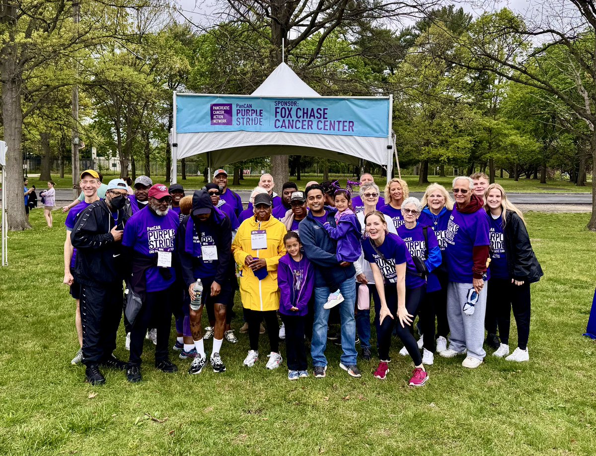 SanjaySReddy's tweet image. Another successful #purplestride 2025 in the books @PanCANPhilly. Amazing job by Janice Hudnell, our @FoxChaseCancer patient speaker, and friend, with sharing her journey 💜. Our family continues to grow with our strongest showing yet raising 💰and awareness for the best cause!…
