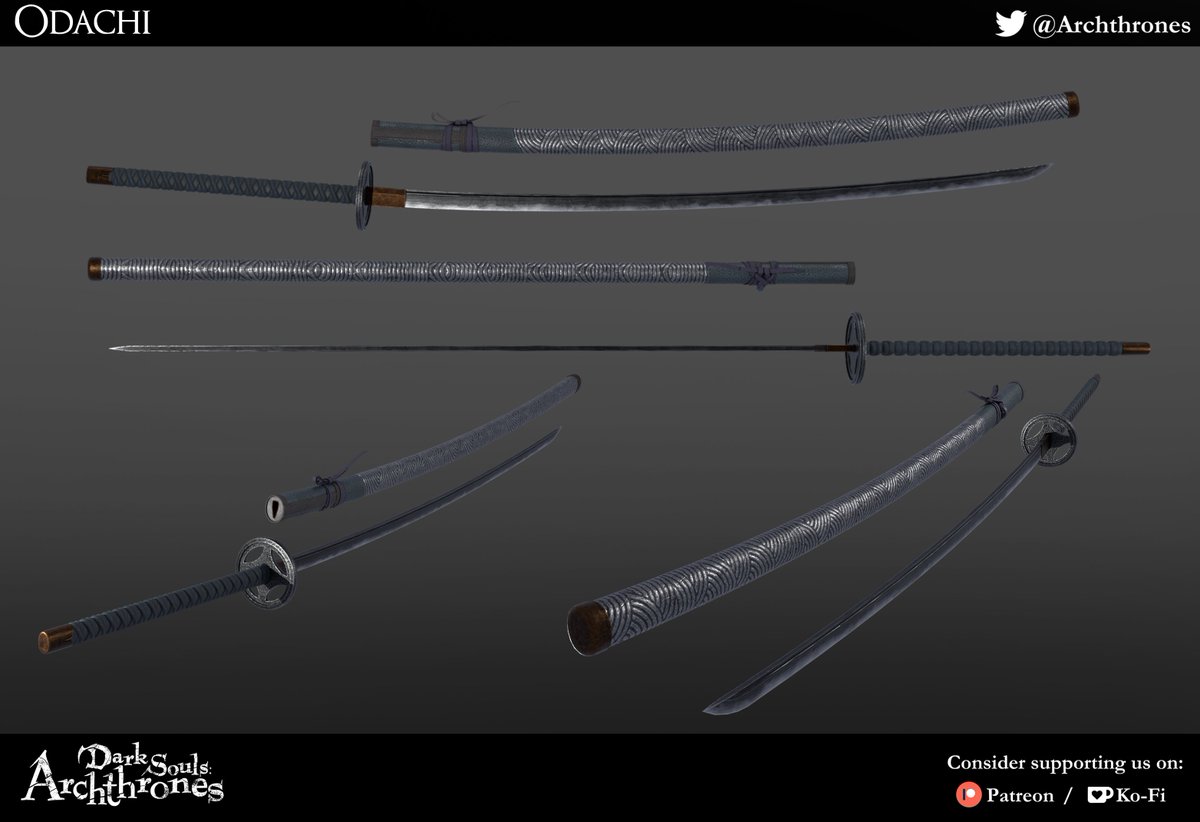 Archthrones's tweet image. New Weapon - Odachi. 

Model by Drabnor_3D_Art. 

#DarkSouls3 #Archthrones