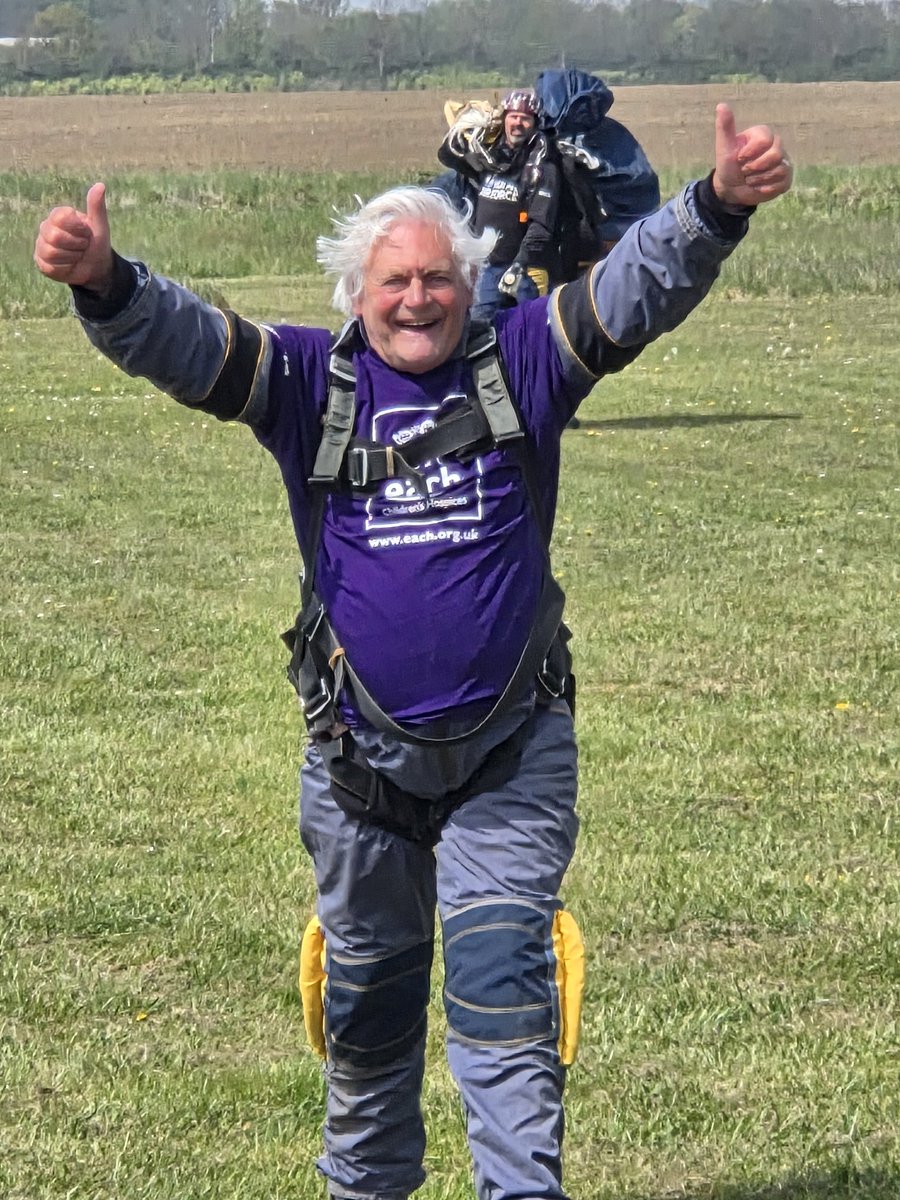 Well done <a href="/BreckCouncil/">Breckland Council</a> chairman,  Keith Gilbert who today did a tandem skydive in aid of <a href="/EACH_hospices/">EACH</a>. So far he has raised £1000
