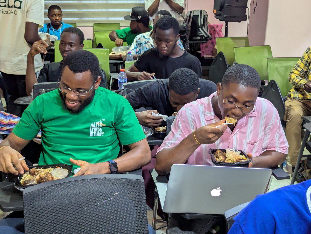 Builders are eating.

After a long workshop + build session.