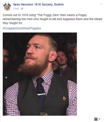 longcovidIRE's tweet photo. @TheNotoriousMMA Not wearing your Poppy today, Conor? https://t.co/Zkn4fjZcDo