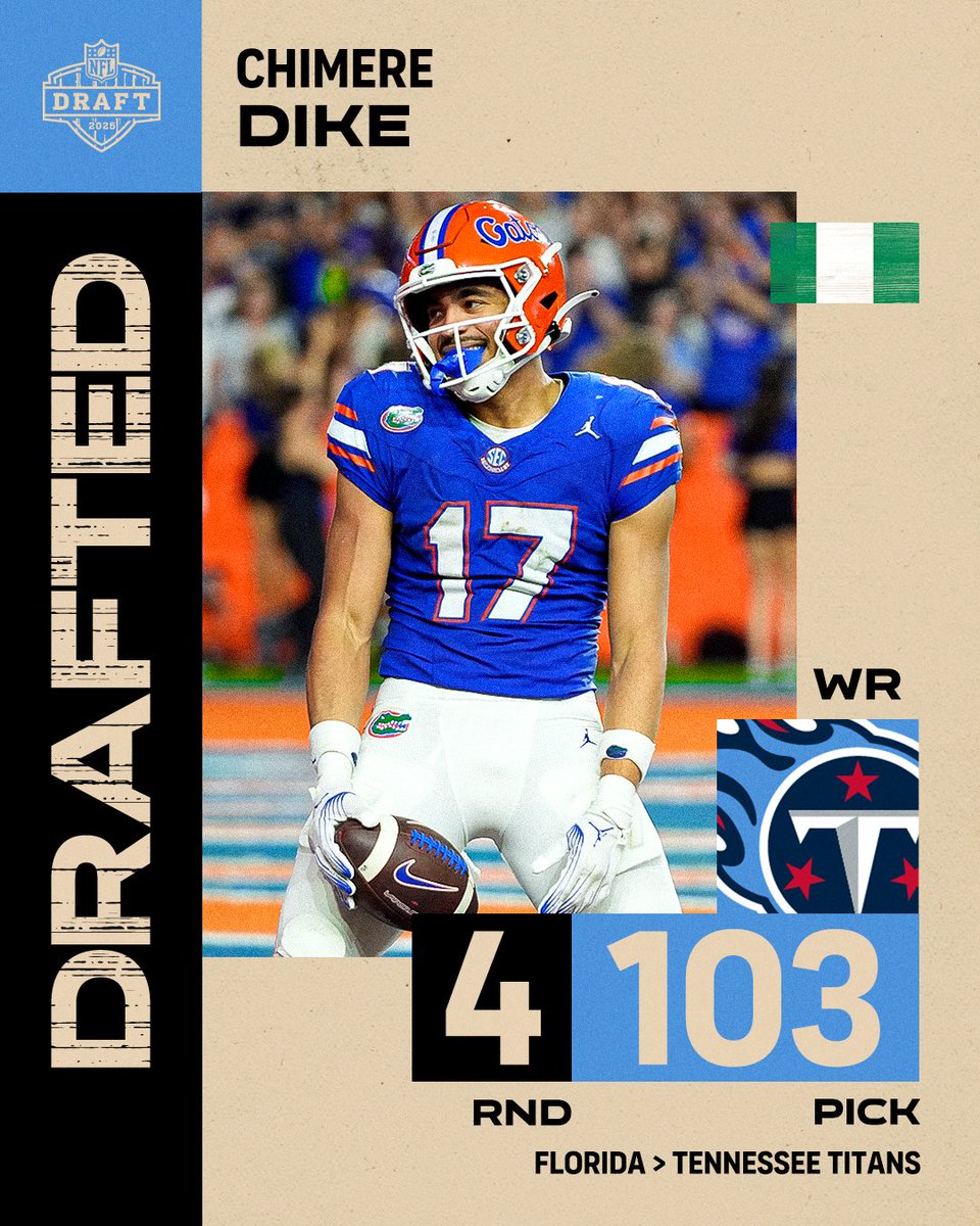 NFL Africa (@nflafrica) on Twitter photo First up in Round 4 π€©
Chimere Dike π³π¬ (<a href="/chimdk11/">Chimere Dike</a>) is off to the <a href="/Titans/">Tennessee Titans</a>!
#NFLDraft First up in Round 4 π€©
Chimere Dike π³π¬ (<a href="/chimdk11/">Chimere Dike</a>) is off to the <a href="/Titans/">Tennessee Titans</a>!
#NFLDraft